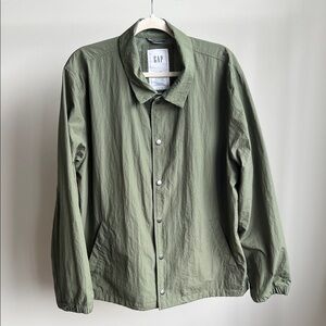 GAP Olive Green Nylon Coaches Jacket